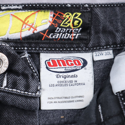 00s Faded Black JNCO Barrel Caliber 26 Wide Leg Jeans 5085