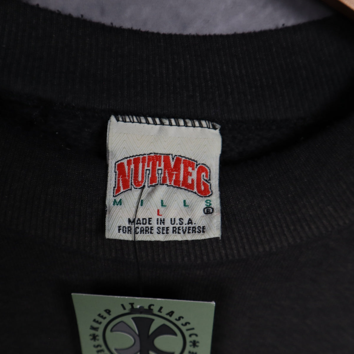 90s Faded Black Raiders Crewneck Sweatshirt 6536