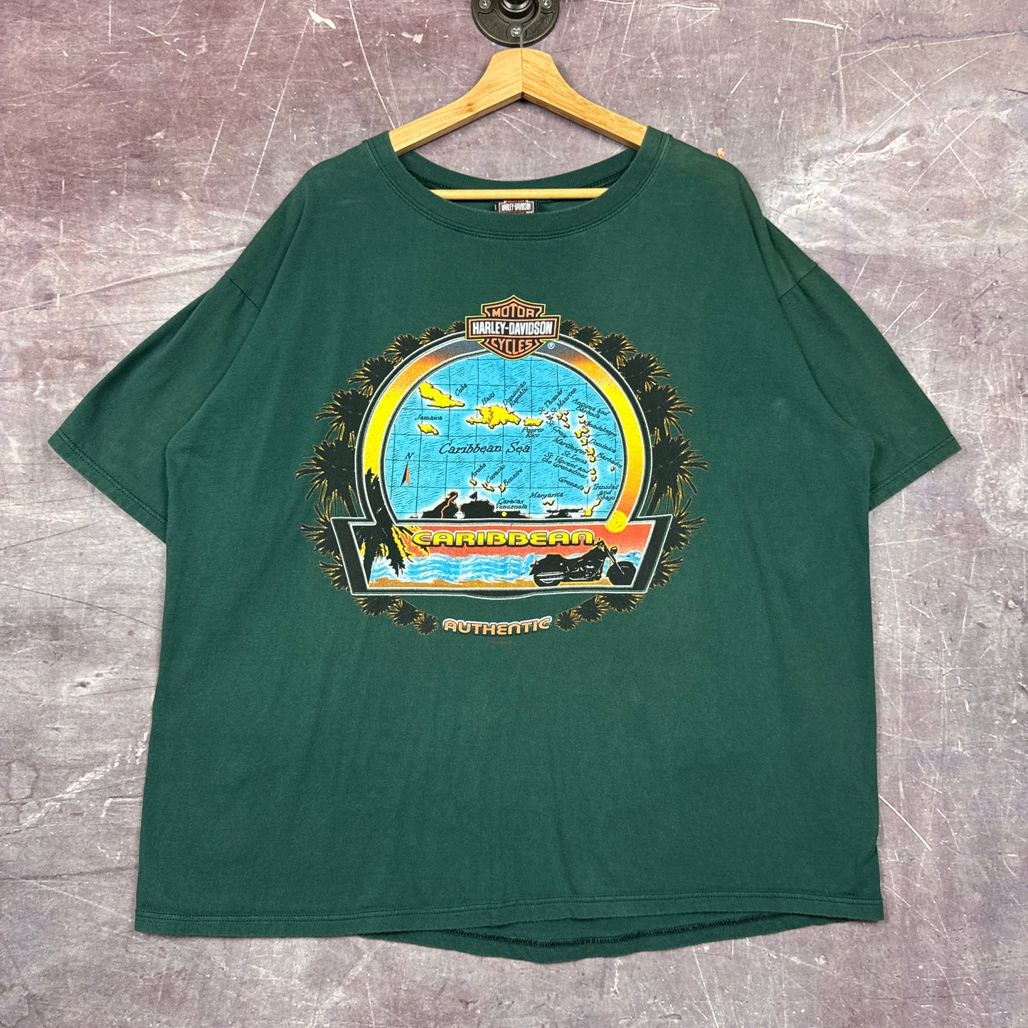 90s Green Harley Davidson Shirt 3114