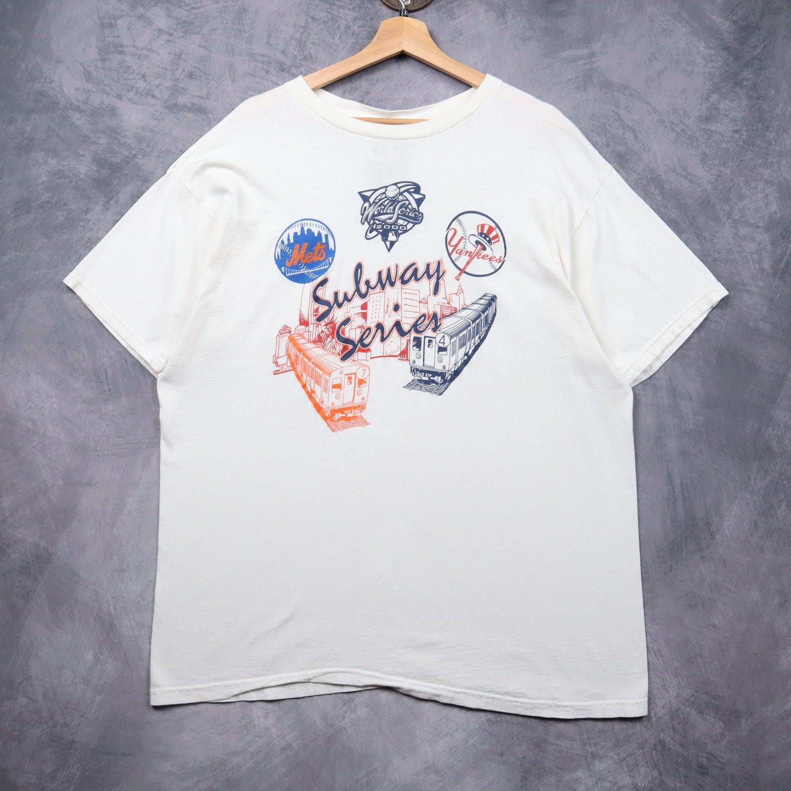 2000 White Subway Series World Series Mets Yankees Shirt 5601