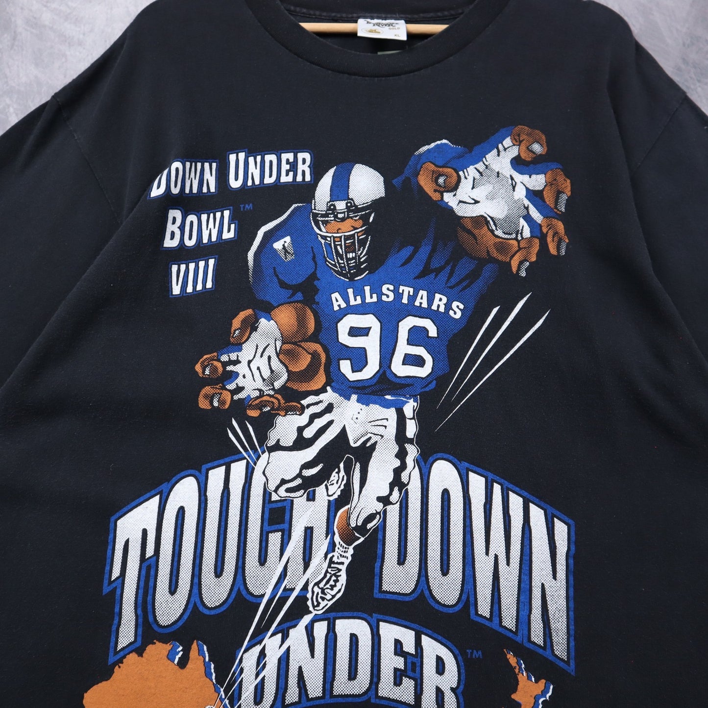1996 Black Down Under Bowl VIII Touchdown Football Shirt 4683