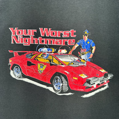 90s Black Lamborghini Countach Police Shirt 3868