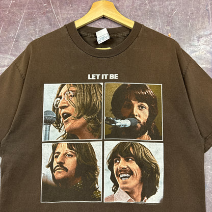 Early 00s Mocha Brown The Beatles Let It Be Graphic Shirt L 2957