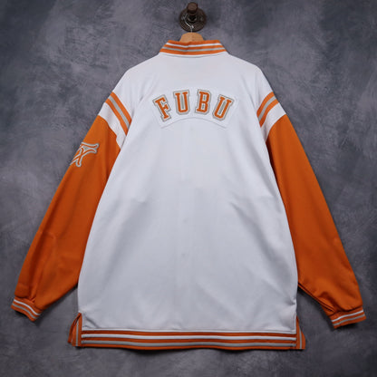 00s White FUBU Texas City Series Varsity Jacket 5939