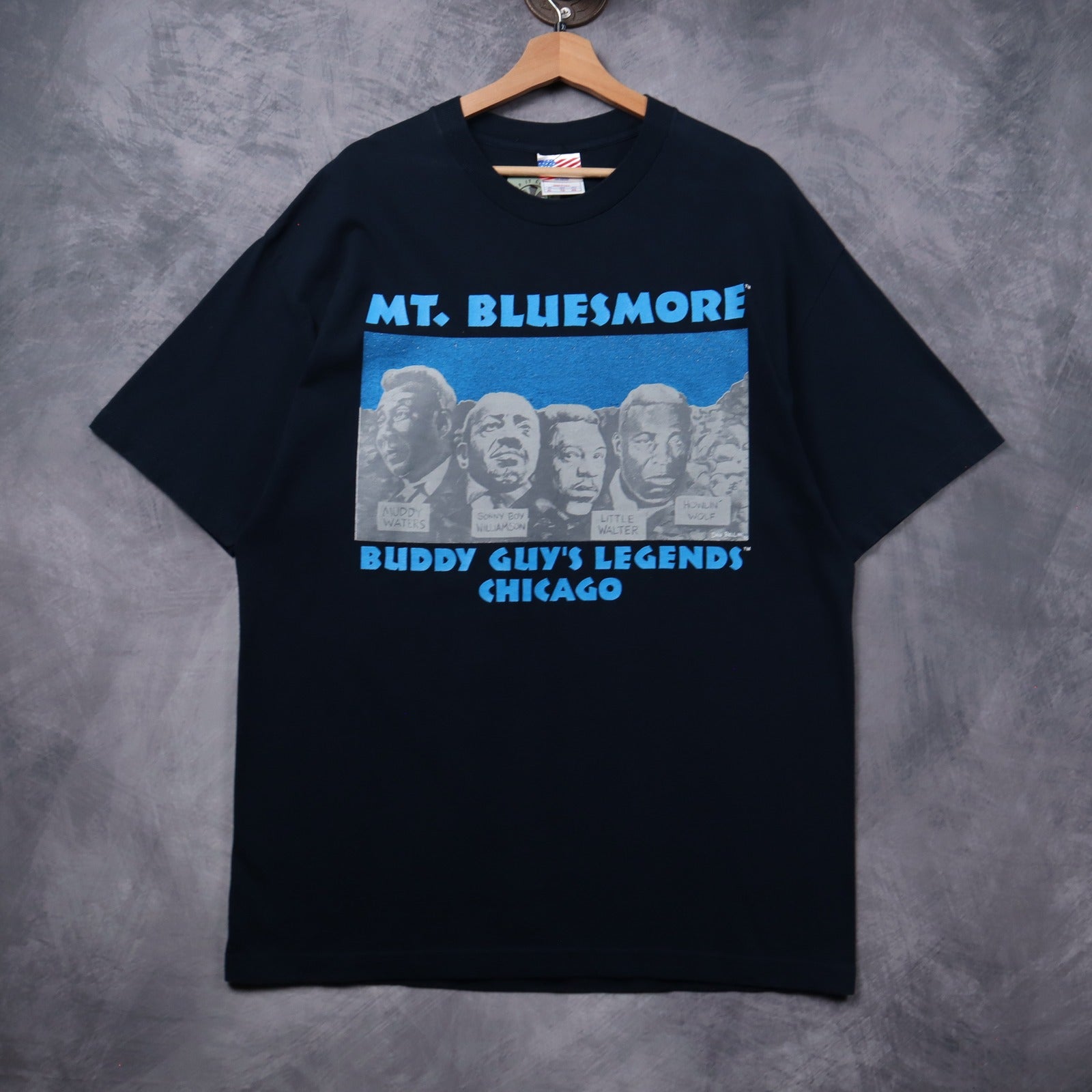 90s Navy Mt. Bluesmore Buddy Guy's Legends Chicago Shirt 5446