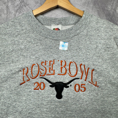 2005 Grey Rose Bowl Texas Longhorns Crewneck Sweatshirt 4378