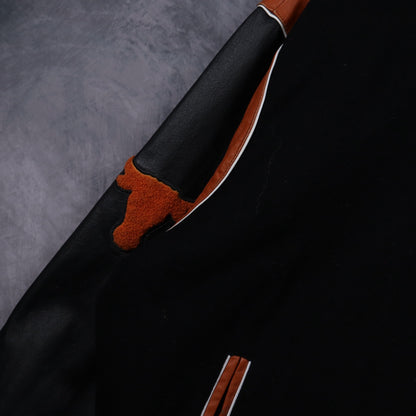 90s Black Texas Longhorns Varsity Jacket 5934