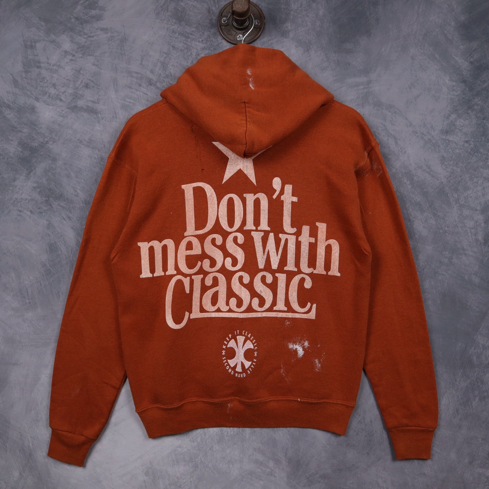 00s Burnt Orange Texas Longhorns Graphic Hoodie 5679