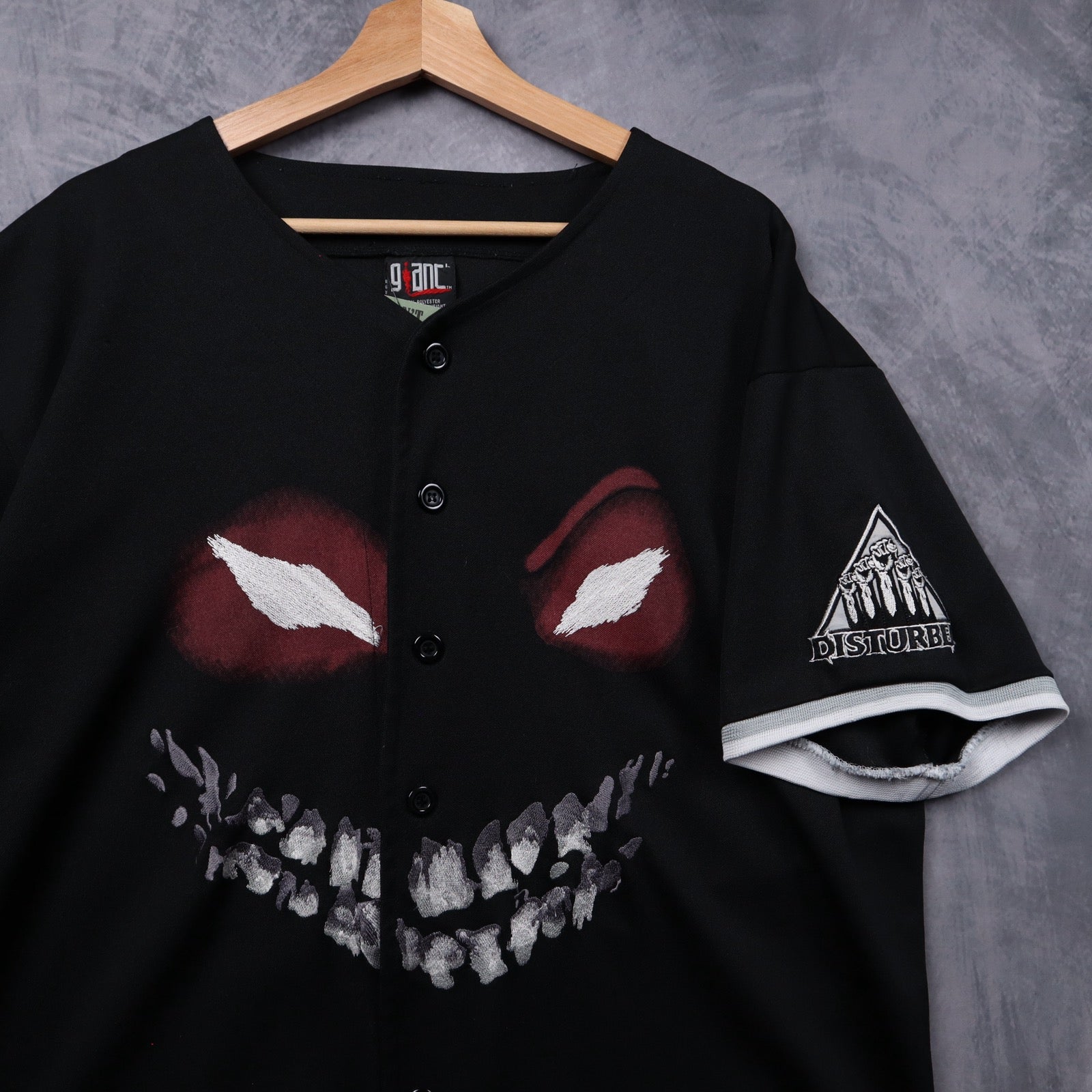 Early 2000s Black Disturbed Face Baseball Jersey 5373