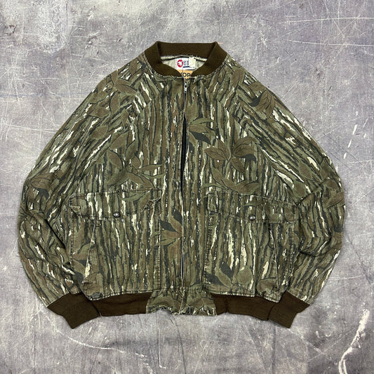 90s Real Tree Camo Lightweight Bomber Jacket Boxy XL AB46