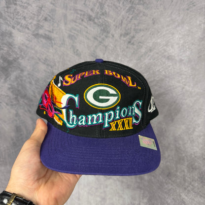 1997 Black Green Bay Packers Super Bowl XXXI Champions Snapback Hat 6888