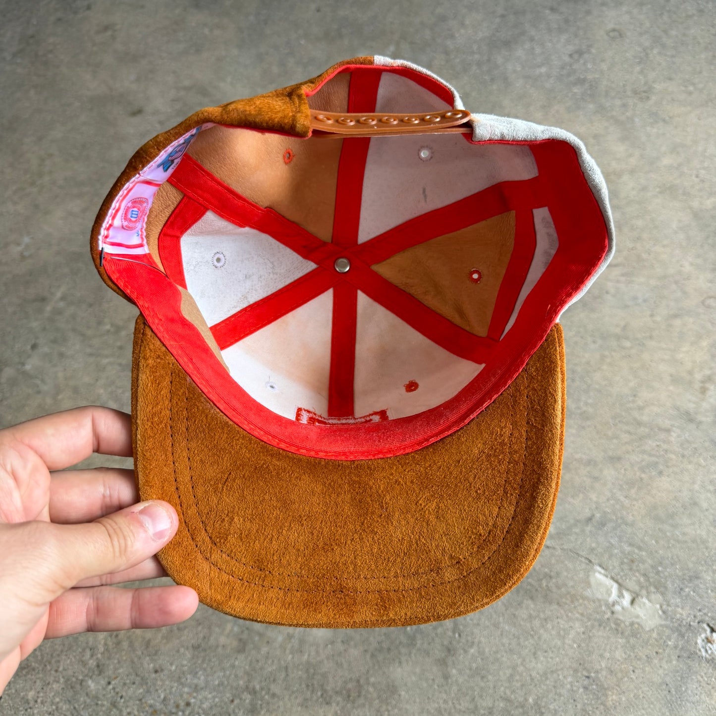 90s Burnt Orange Texas Longhorns Suede Snapback Hat 5783
