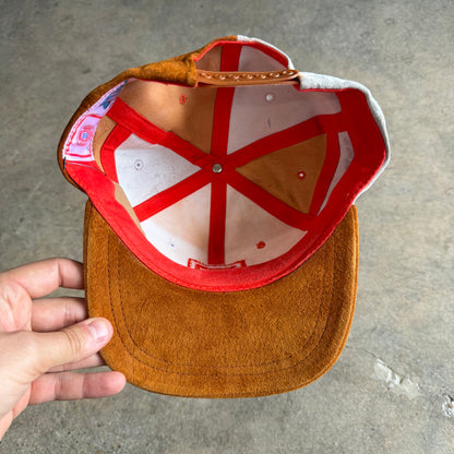 90s Burnt Orange Texas Longhorns Suede Snapback Hat 5783