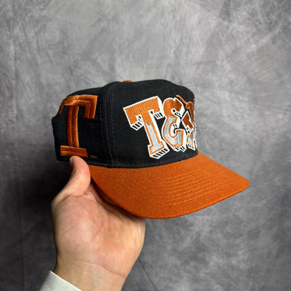 90s Texas Longhorns Black Dome TOW Graffiti Snapback Hat 4626