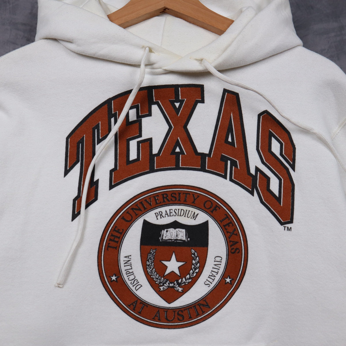 90s White University of Texas Hoodie 5642