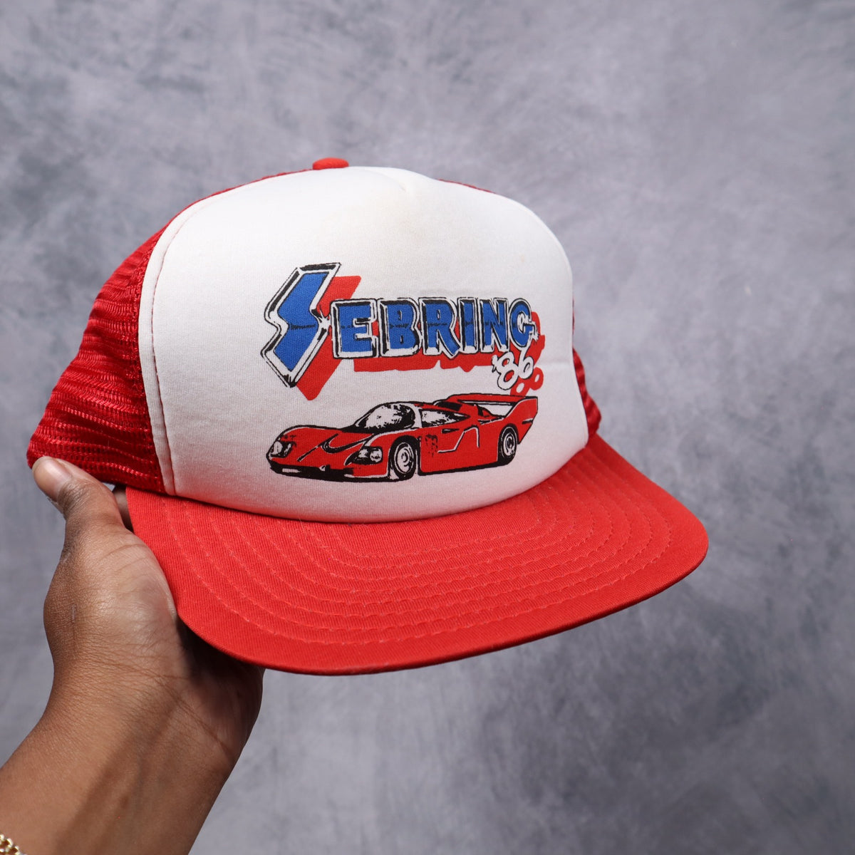 1986 Red Sebring Racing Trucker Hat 7289