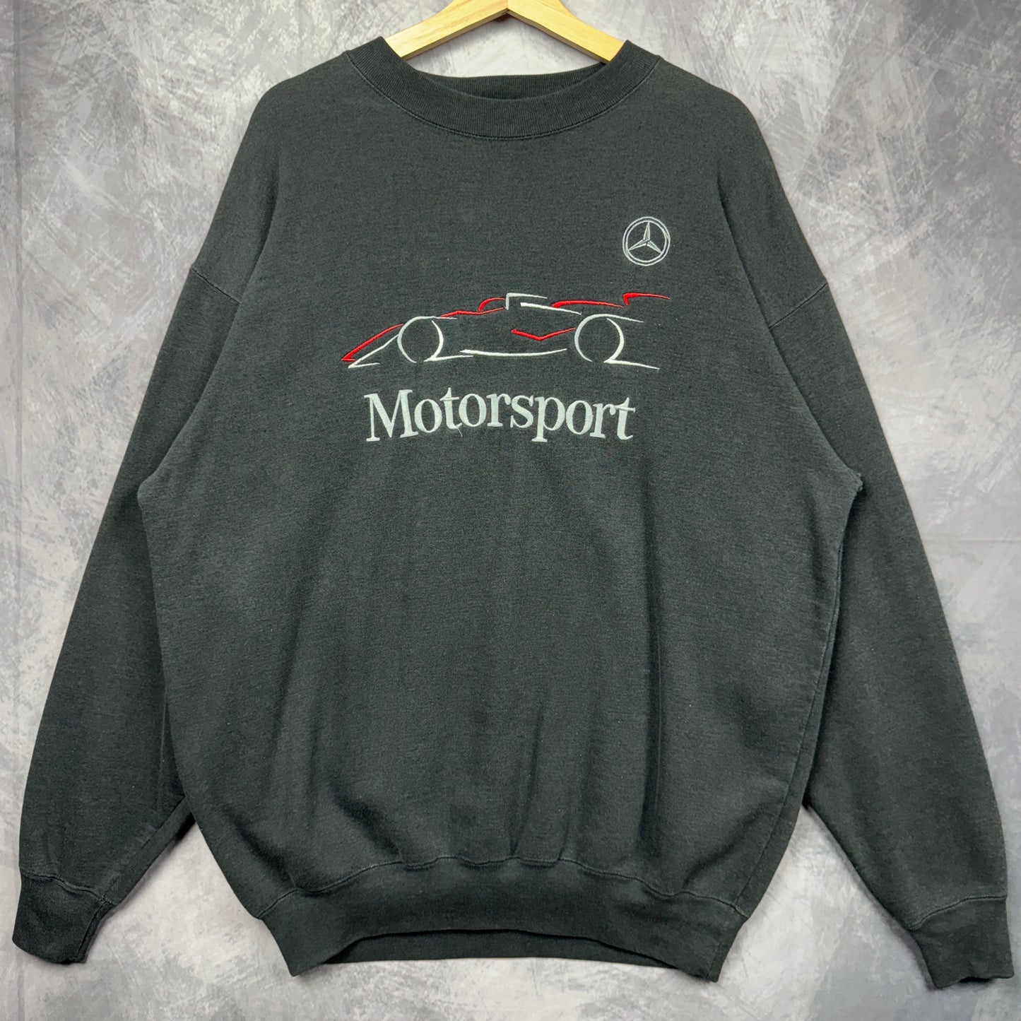 90s Black Mercedes Benz Motorsport Crewneck Sweatshirt 3992