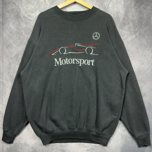 90s Black Mercedes Benz Motorsport Crewneck Sweatshirt 3992