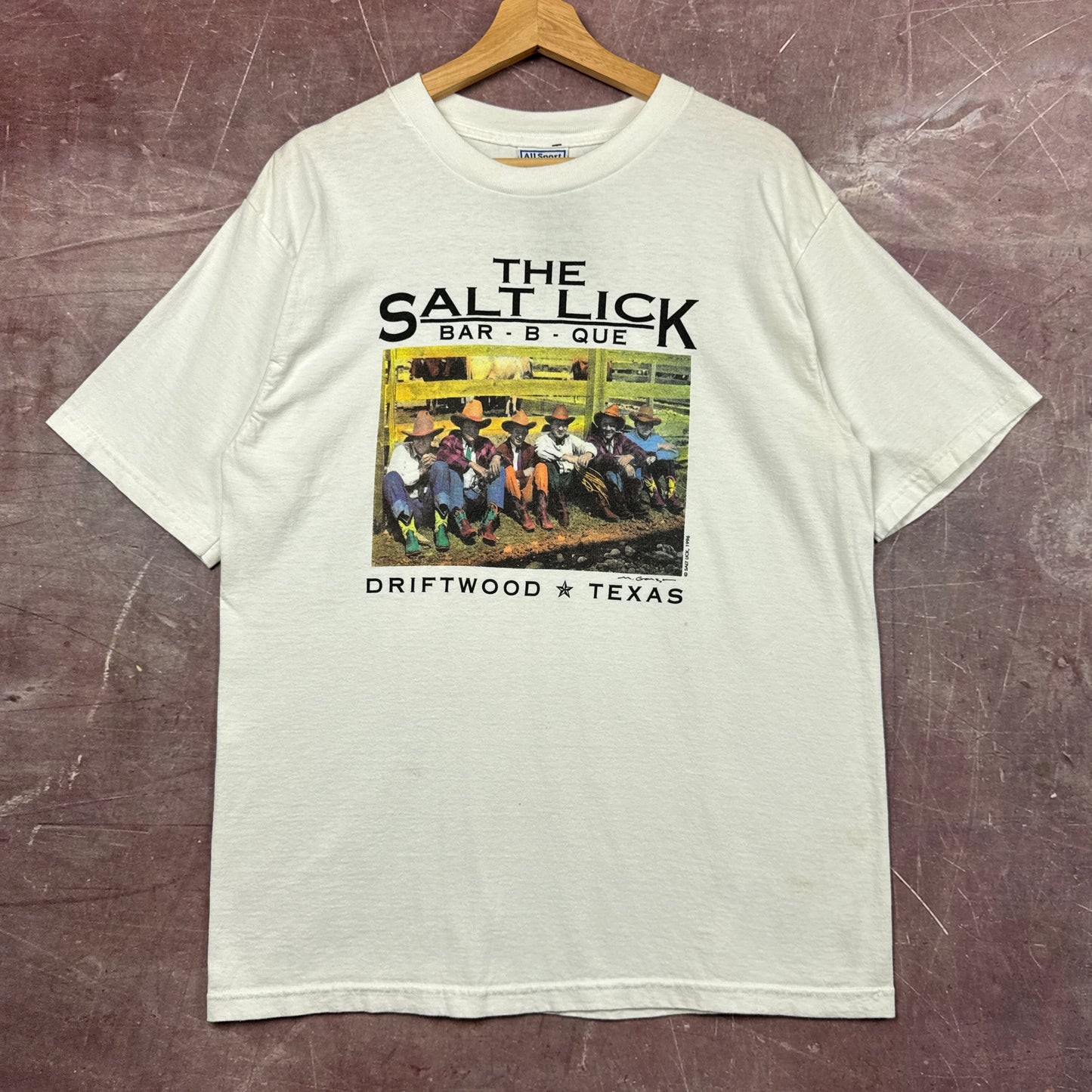 90s White Salt Lick BBQ Shirt 3815