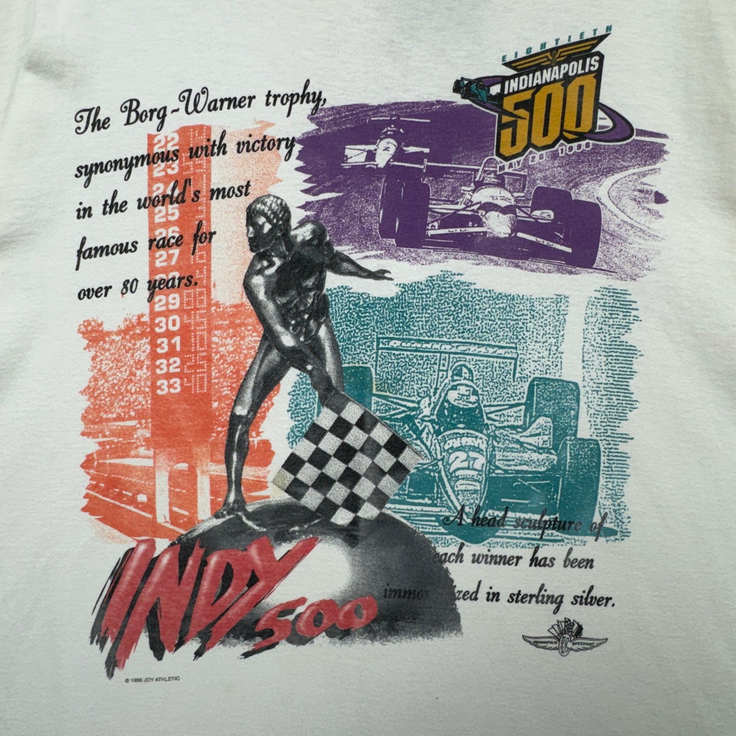 1996 White Indy 500 Tee 3952