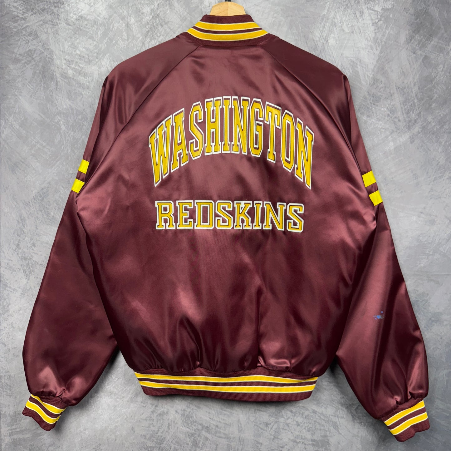 80s Maroon Washingston Redskins Chalkline Satin Jacket 4085