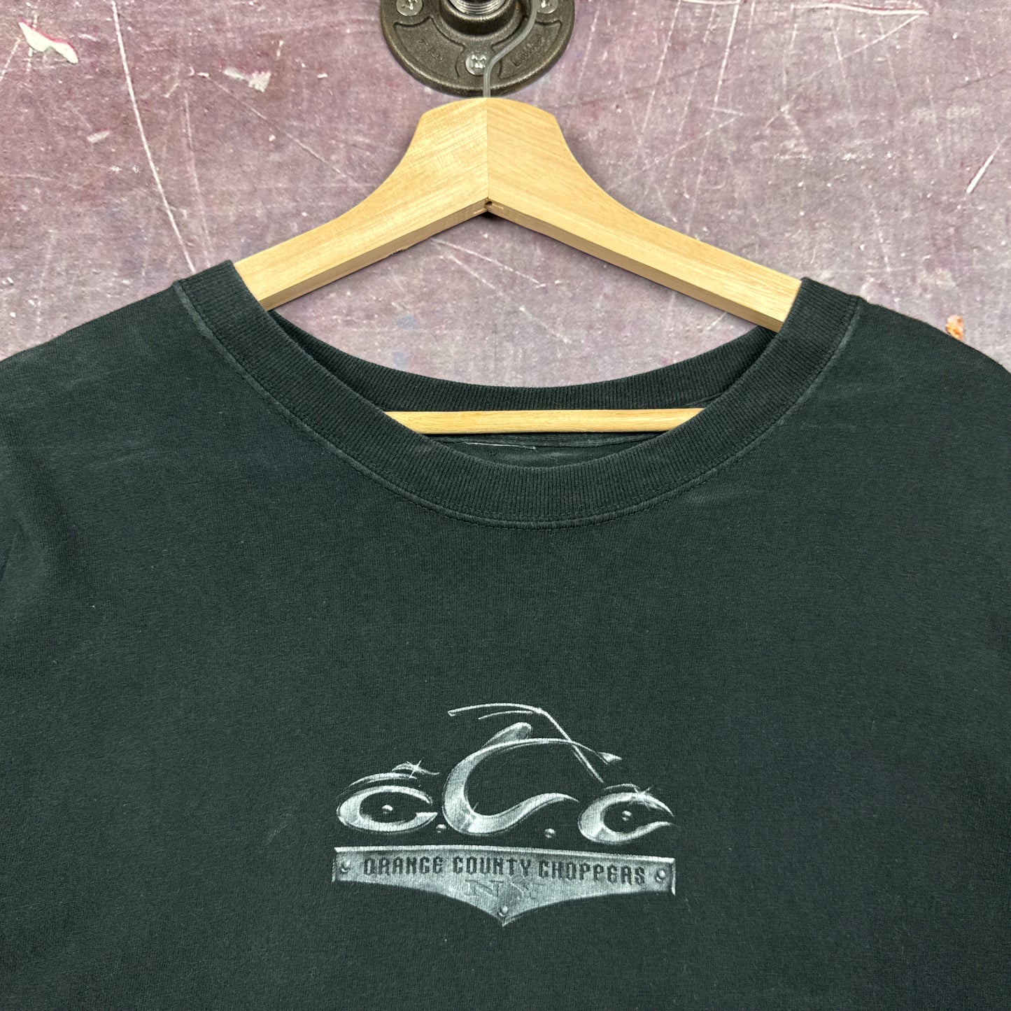 00s Black Orange County Choppers Flame Sleeve Shirt 3045