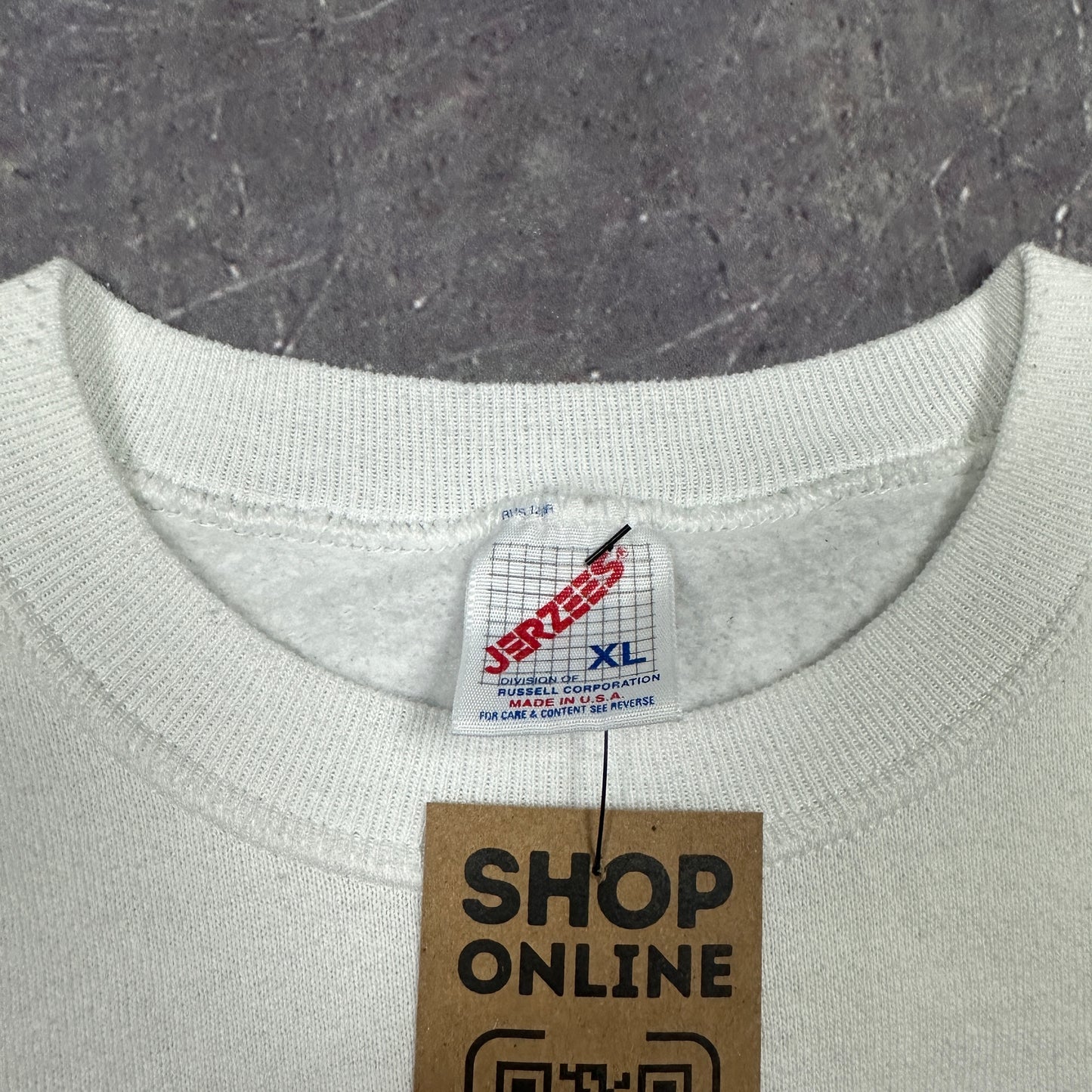 90s White Jerzees Blank Essential Crewneck Sweasthirt Boxy L AI24