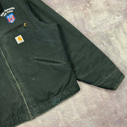 90s Black Carhartt Security Embroidered Detroit Work Jacket M 2378