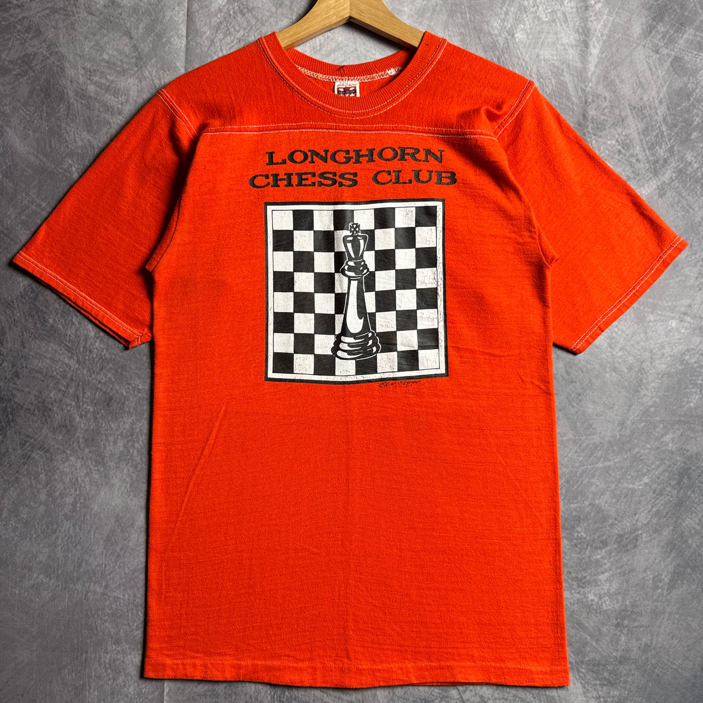 70s Orange Texas Longhorn Chess Club Shirt 4592