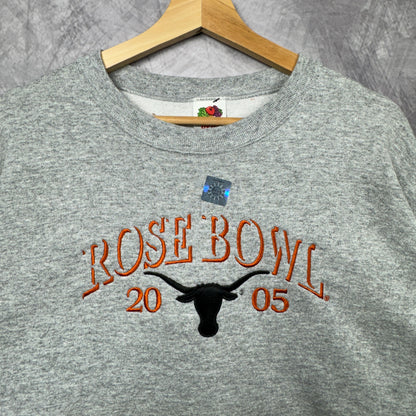 2005 Grey Rose Bowl Texas Longhorns Crewneck Sweatshirt 4388
