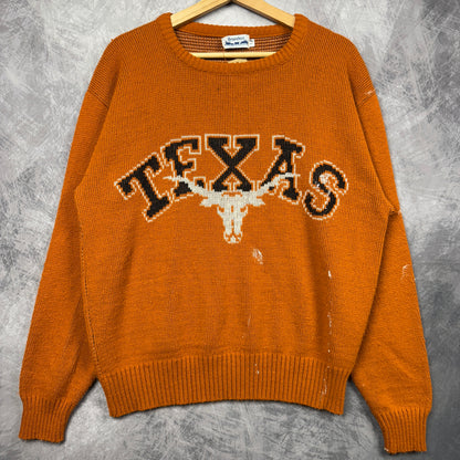 80s Orange Texas Longhorns Knit Sweater 4395