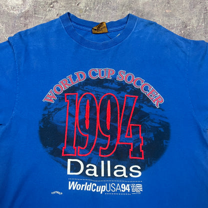 1994 Royal Blue World Cup Soccer Dallas Embroidered Graphic Shirt L AK73