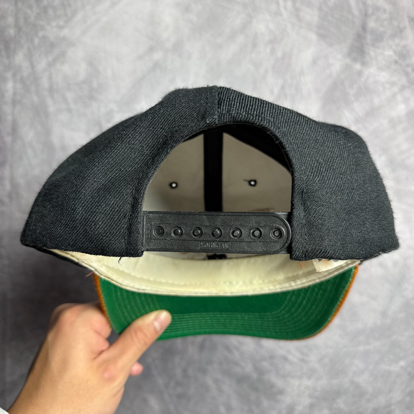 90s Texas Longhorns Sports Specialties Double Line Script Snapback Hat 4630