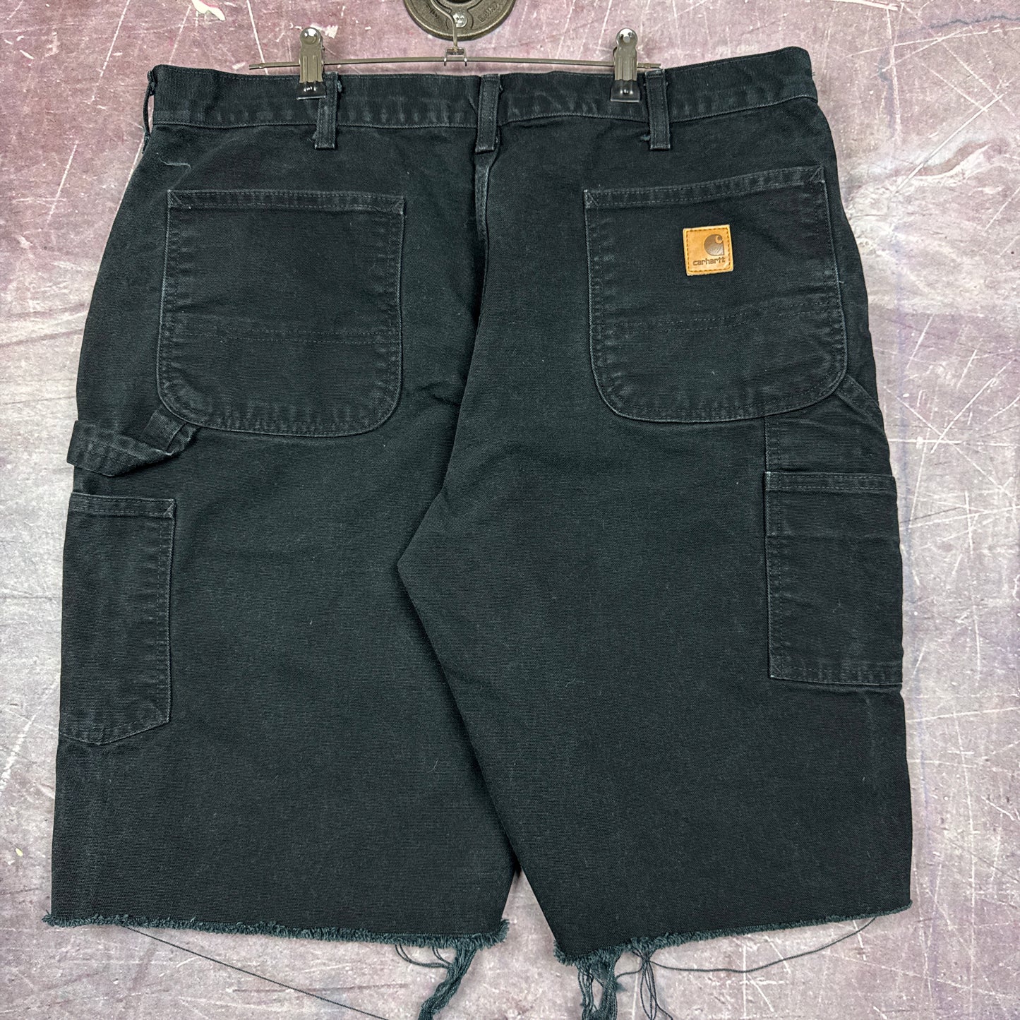 90s Black Carhartt Baggy Carpenter Work Shorts 37x11 2944