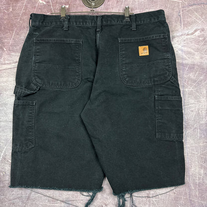 90s Black Carhartt Baggy Carpenter Work Shorts 37x11 2944