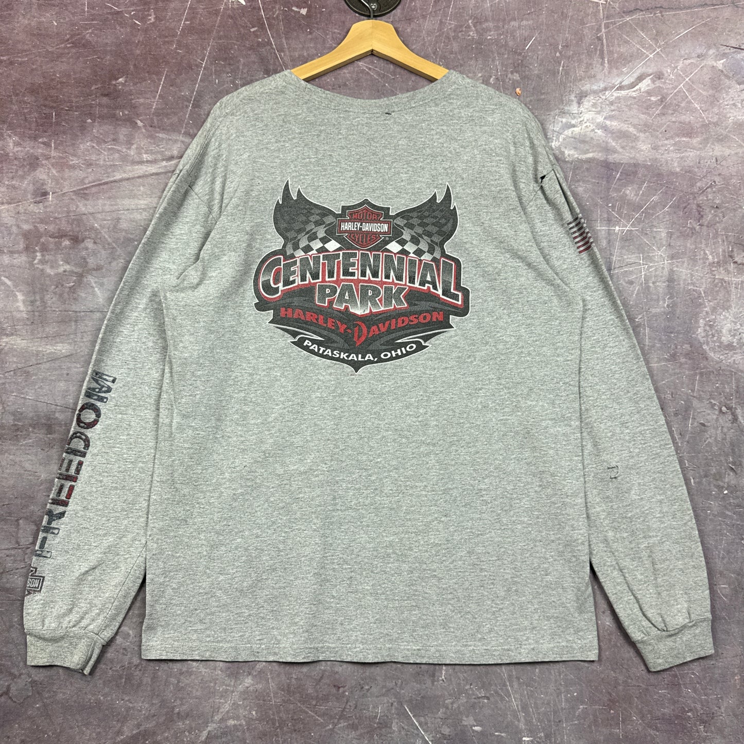 00s Grey Harley Davidson Long Sleeve Shirt 3073