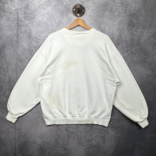 90s White Nigel Mansell Crewneck Sweatshirt 4006