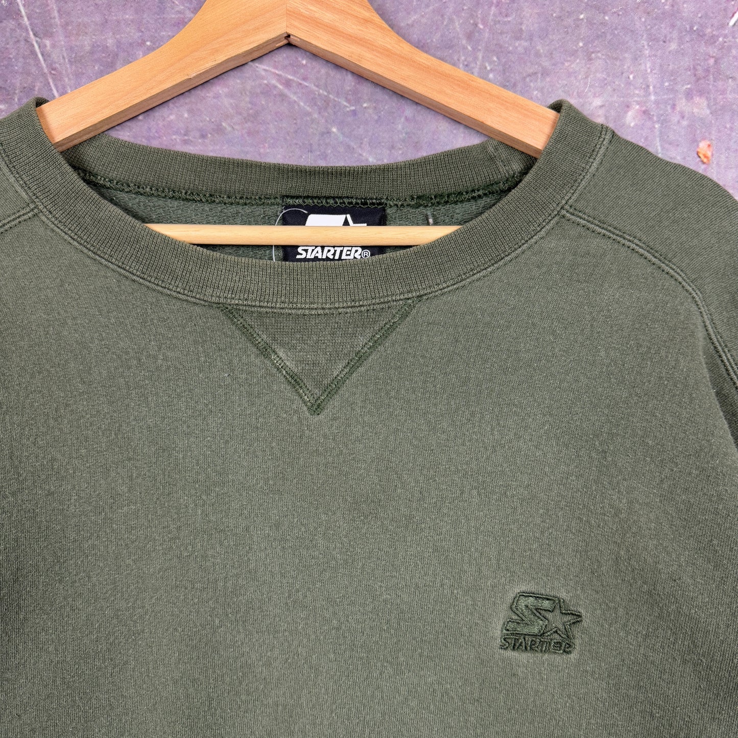 90s Dark Forest Green Starter Essential Logo Crewneck Sweatshirt L 1214