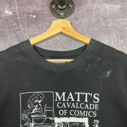 90s Faded Black Home Of Yur Brain Comic Book Store Art Graphic Shirt XL 1076