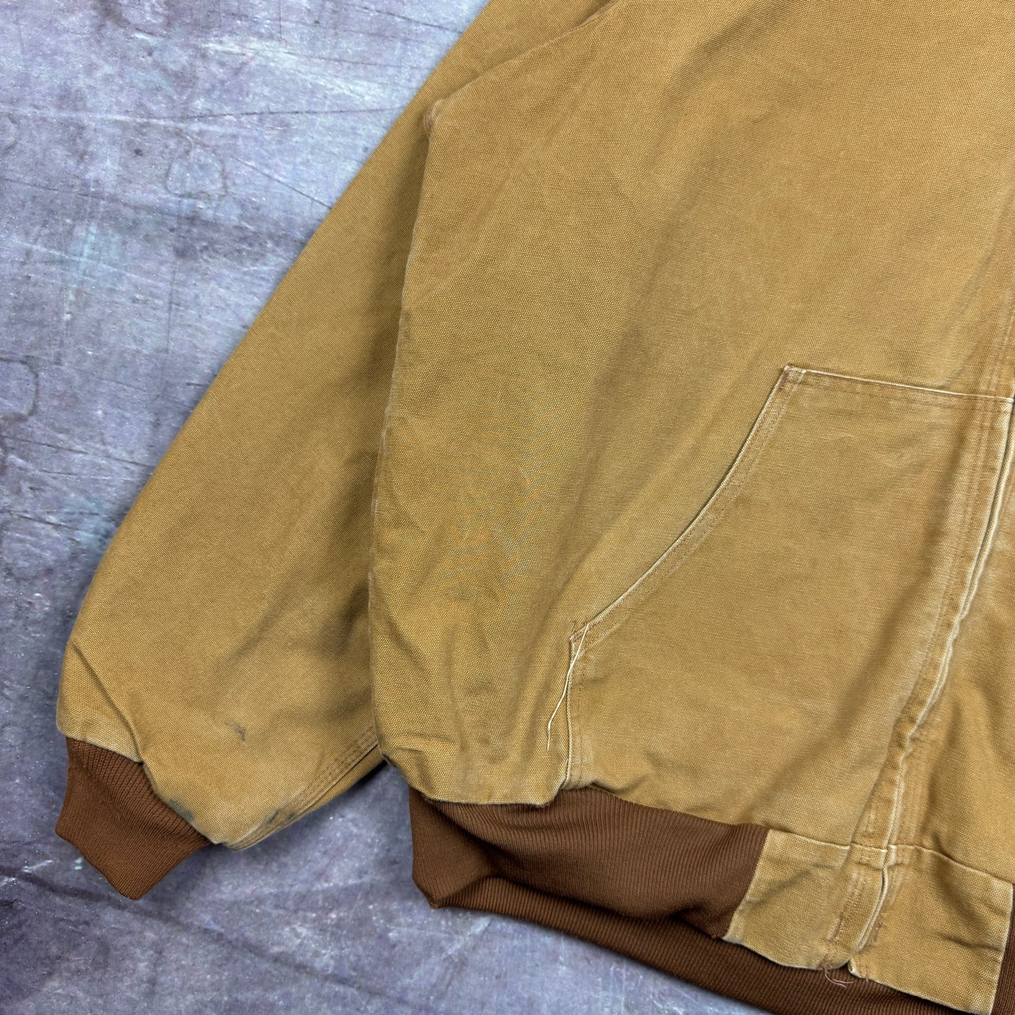 90s Tan Brown Carhartt Pella Embroidered Hooded Active Work Jacket XXL 2360