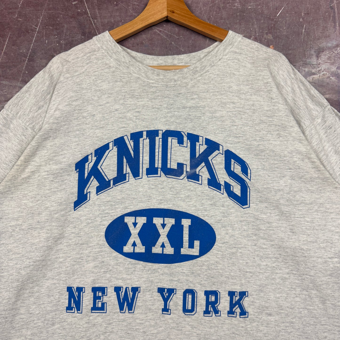 90s Light Grey New York Knicks XXL Graphic Shirt XL 2977