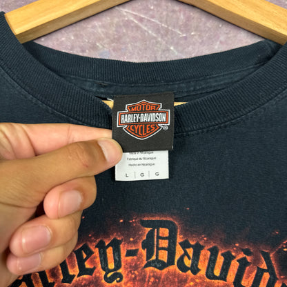 00s Black Harley Davidson Long Sleeve Shirt 3170