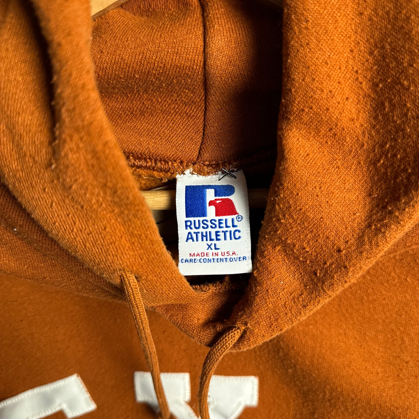 90s Orange Russell Texas Longhorns Hoodie 4423