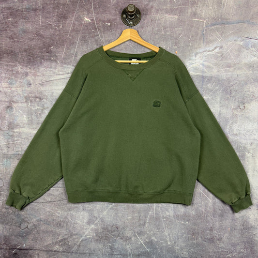 90s Dark Forest Green Starter Essential Logo Crewneck Sweatshirt L 1214