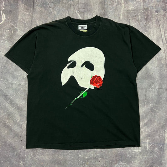 90s Black Phantom Of The Opera Mask Graphic Shirt XL AT26