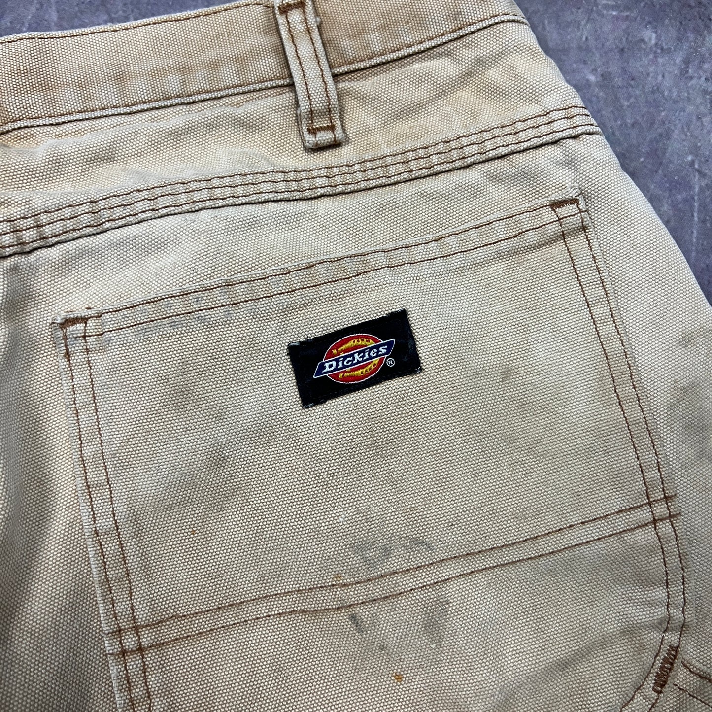 Early 00s Tan Brown Painter Dickies Carpenter Work Shorts 31x11 AY68