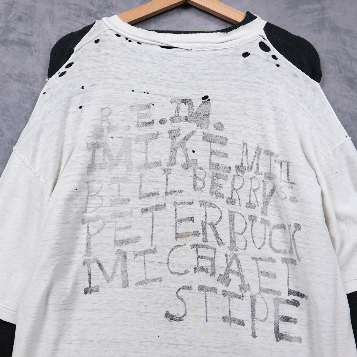 1988 White R.E.M. Distressed Turn You Inside Out Shirt 4978