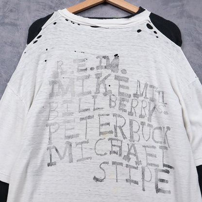 1988 White R.E.M. Distressed Turn You Inside Out Shirt 4978