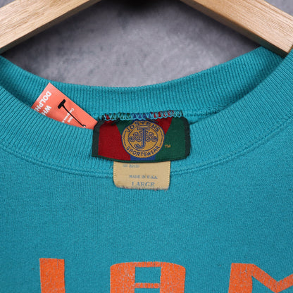 1992 Teal Miami Dolphins Eastern Division Crewneck Sweatshirt 6473