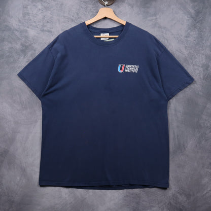 Early 00s Navy Blue Universal Technical Institute BMW Step Shirt 7273